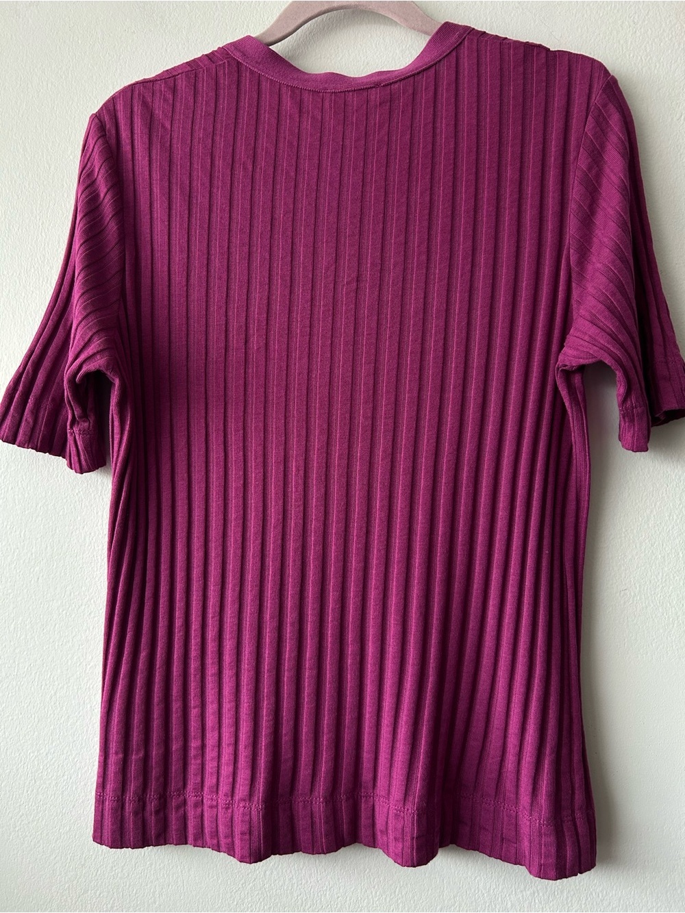 Marc O'Polo Magenta Ribbed Button-Up Cardigan - Picture 4 of 9